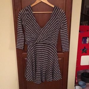 Free People gray/ maroon long sleeve sweater dress